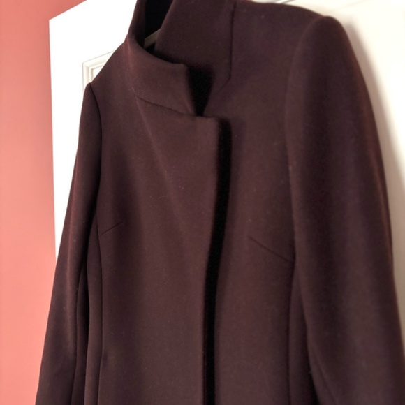 REISS Marcie Wool Coat in Plum Berry NWT US4 UK8 - Picture 4 of 16